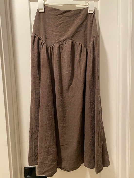 Zara Dresses & Skirts - Zara Women’s Yoke Brown Maxi Skirt – Flowing A-Line Casual Skirt
